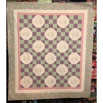 puppy embroidered baby quilt